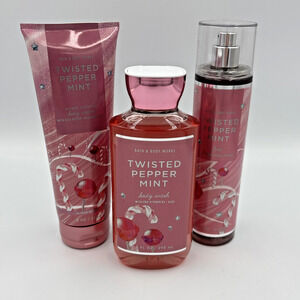 Bath & Body Works TWISTED PEPPERMINT Gift Set Lot Bundle of 3